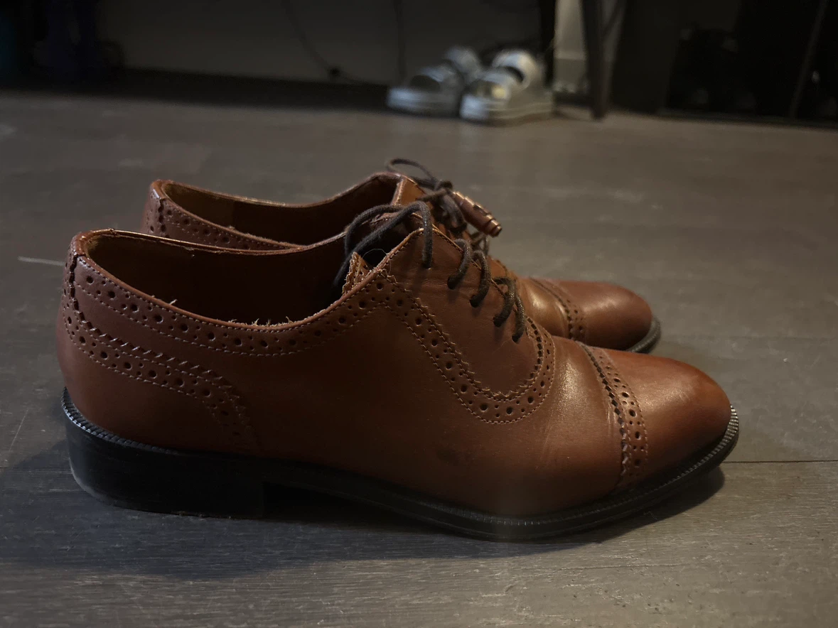 Massimo Dutti Brown Leather Brogues Size 38 - photo 2