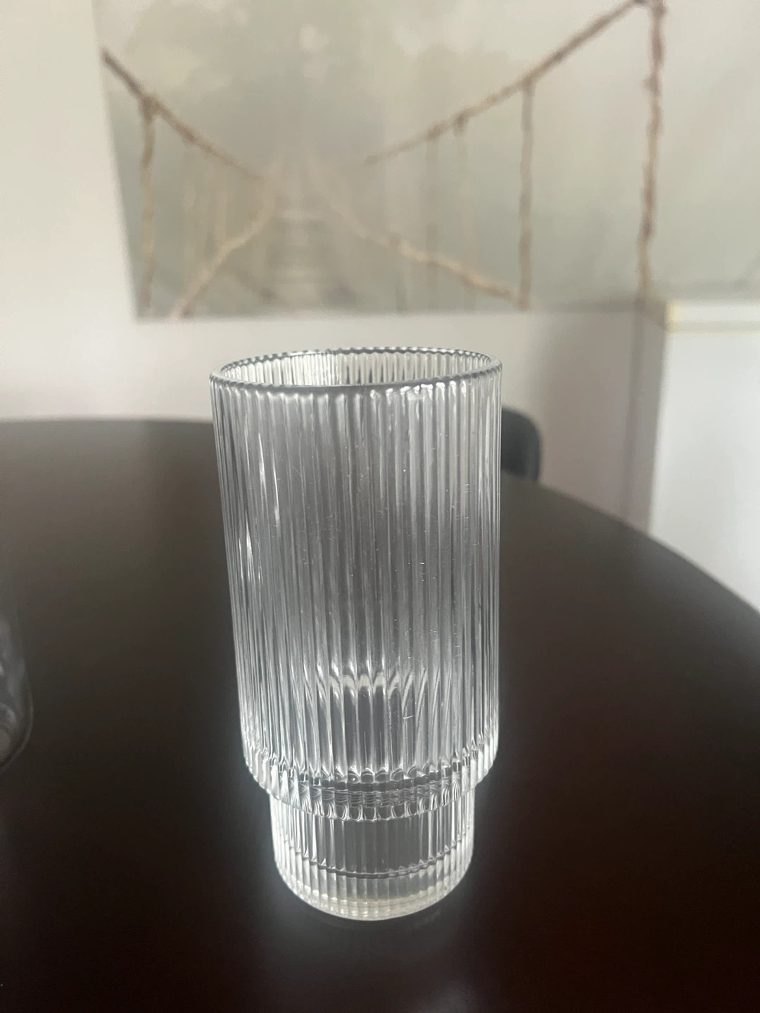Clear Glass Tumbler with Bamboo Lid and Straw