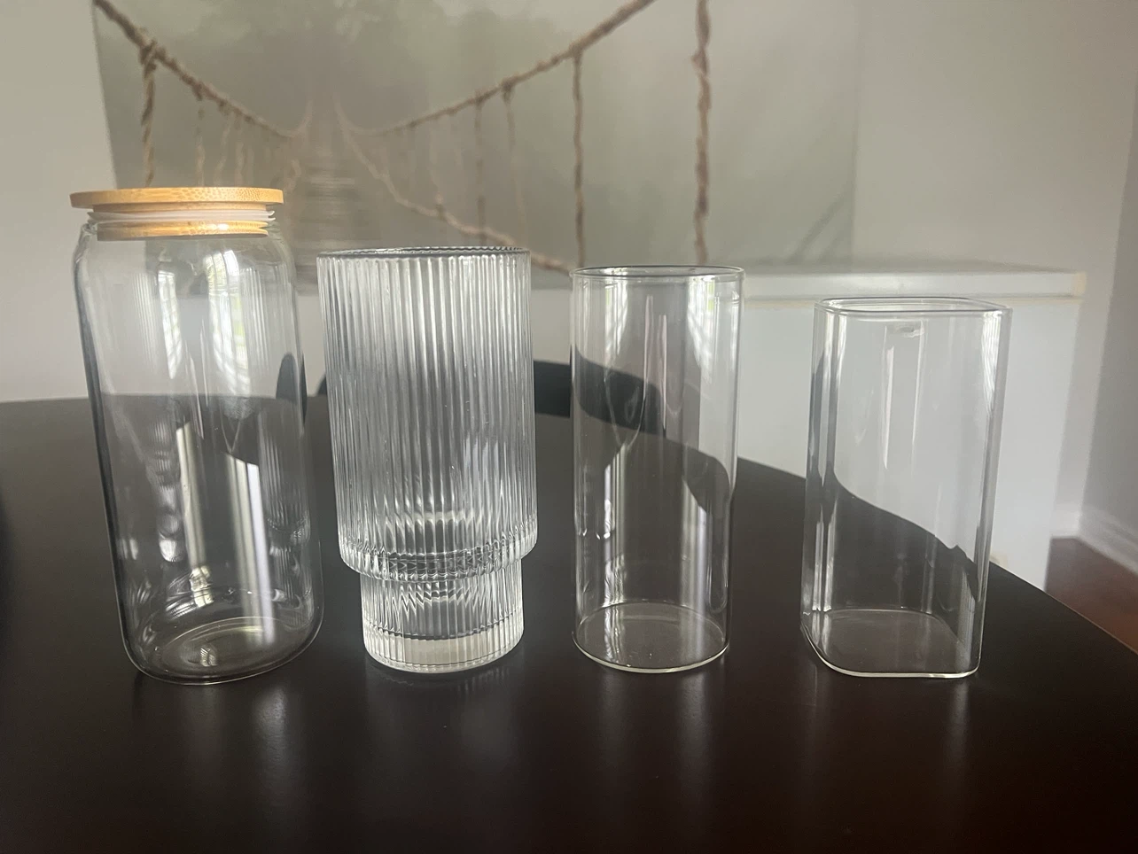 Clear Glass Tumbler with Bamboo Lid and Straw - photo 5