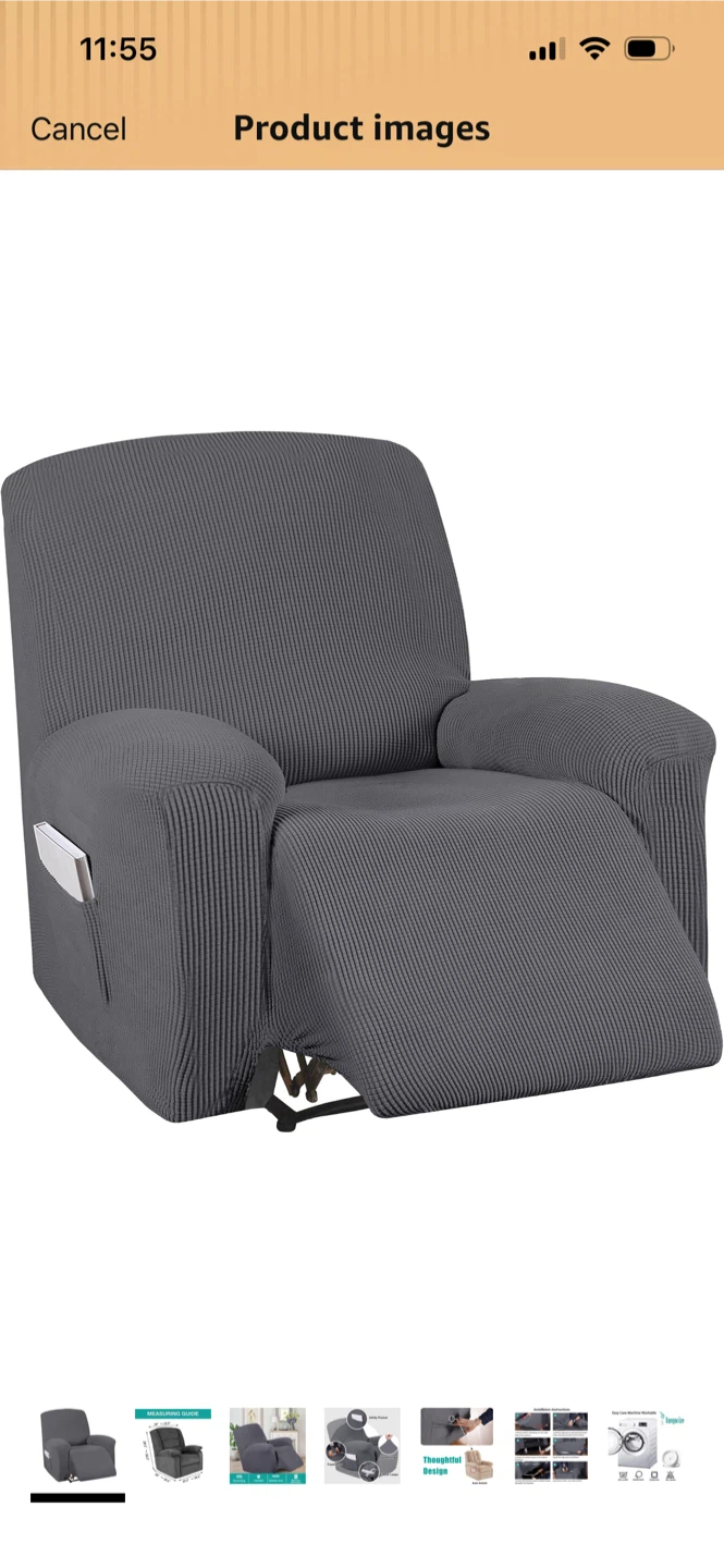 Brand New-Grey Recliner Chair Cover