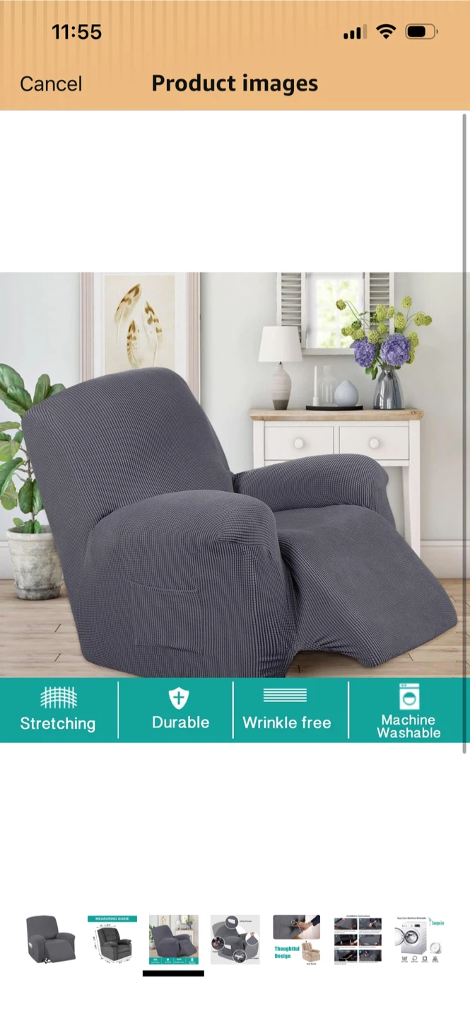 Brand New-Grey Recliner Chair Cover - photo 2