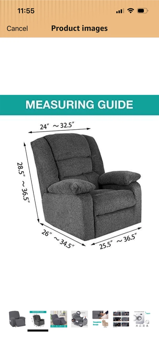 Brand New-Grey Recliner Chair Cover - photo 4