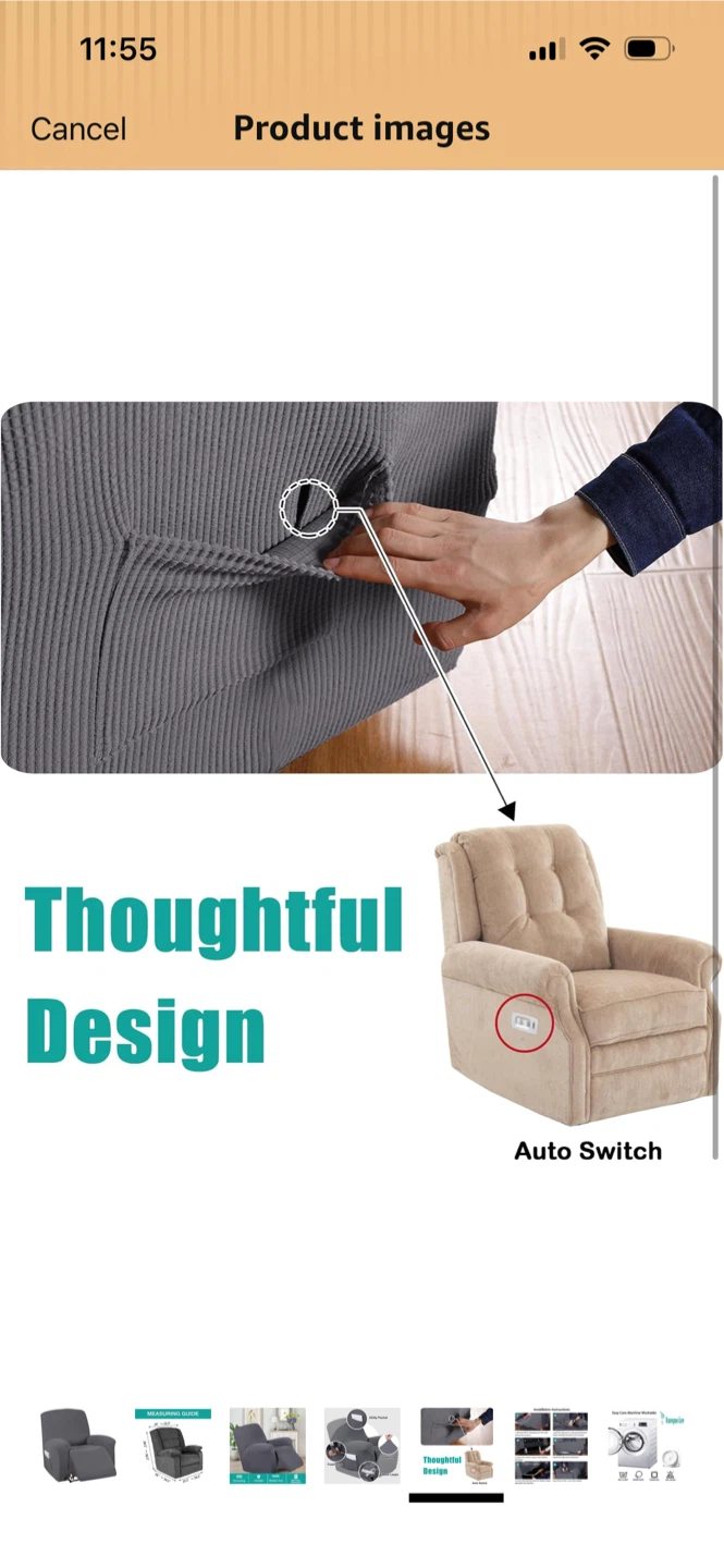 Brand New-Grey Recliner Chair Cover - photo 5