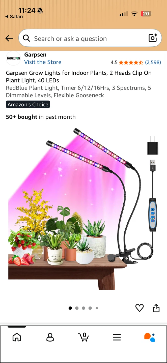 Grow Lights for Indoor Plants, 2 Heads Clip On