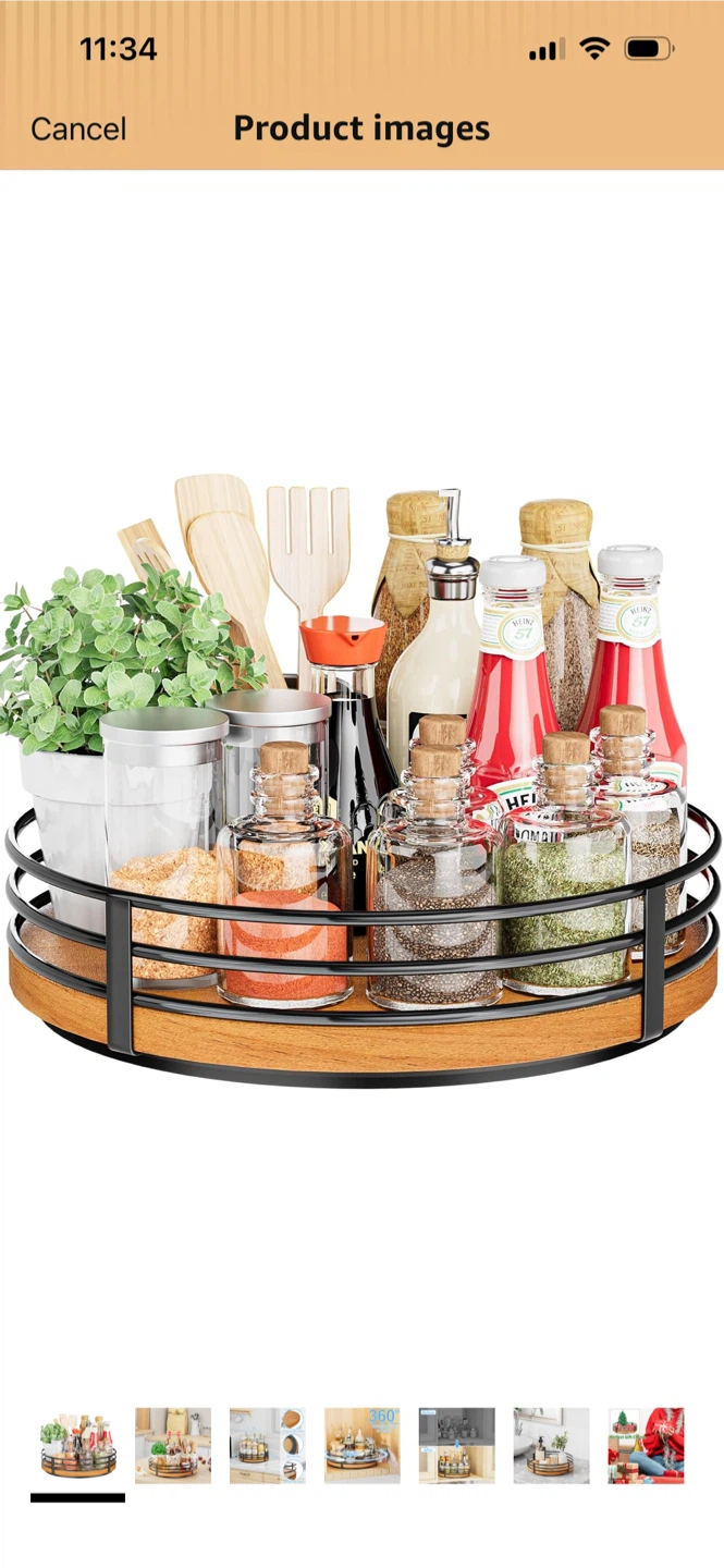 New 10" Wood Lazy Susan Turntable Organizer
