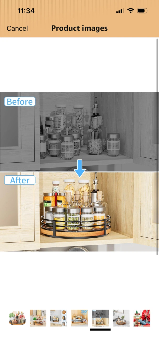 New 10" Wood Lazy Susan Turntable Organizer - photo 3