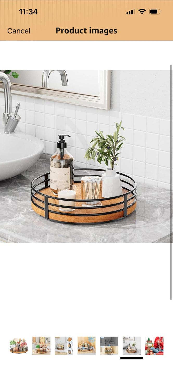 New 10" Wood Lazy Susan Turntable Organizer - photo 5