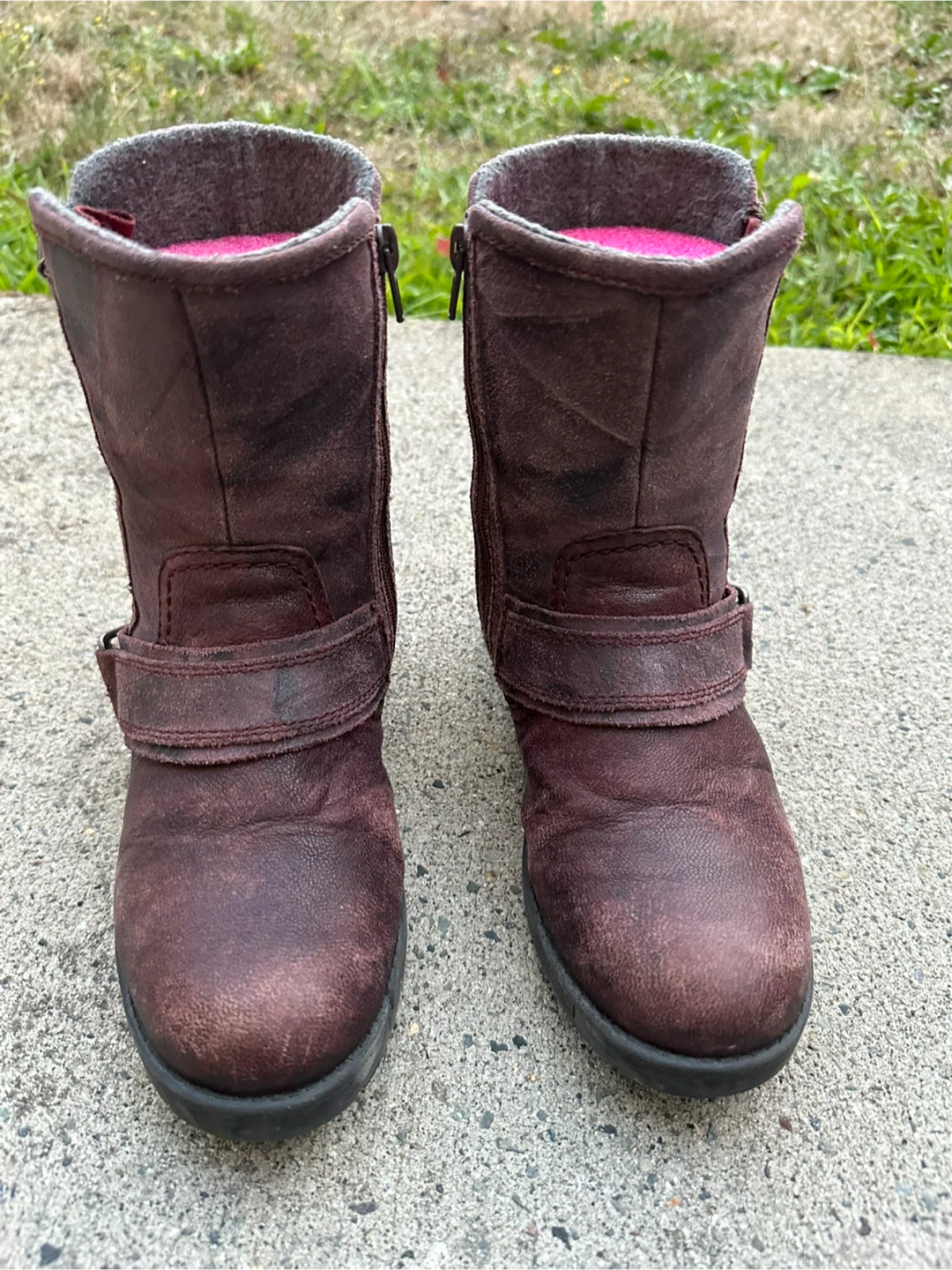 Clarks Burgundy Leather Buckle Moto Boots - photo 5