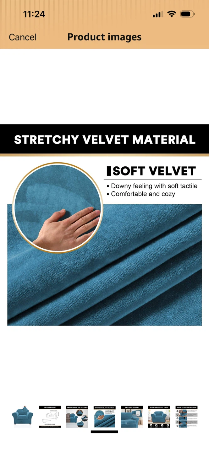 New-Velvet Armchair Slipcover Twin Size Teal! - photo 3