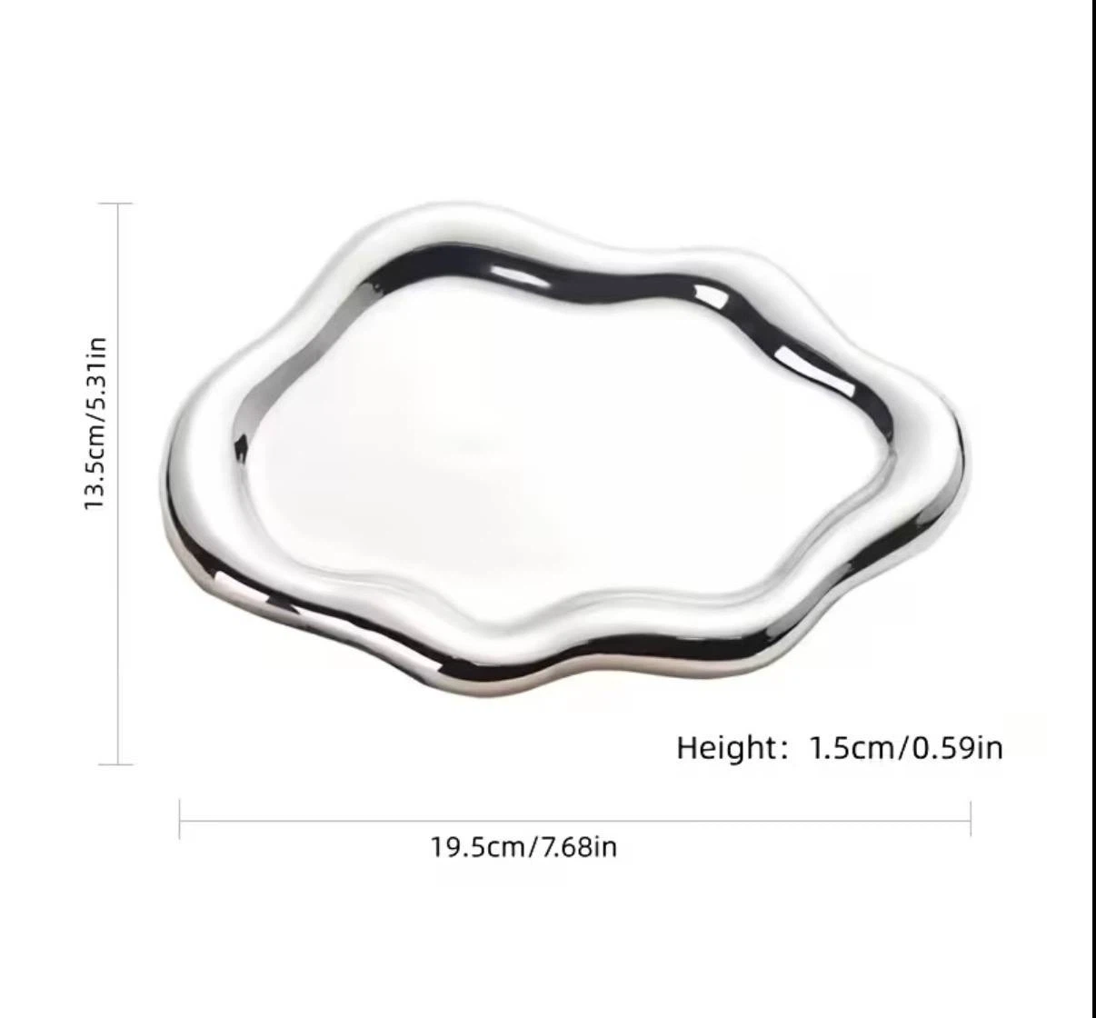Wavy White Decorative Tray – Plastic - photo 5