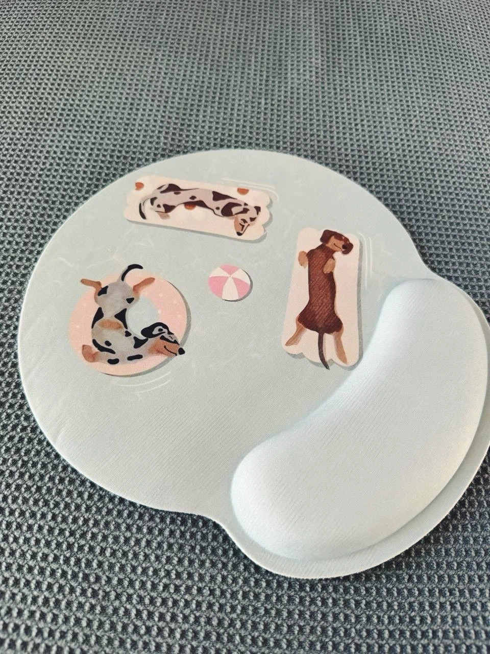 Cute Dachshund Pool Party Mouse Pad with Wrist Rest