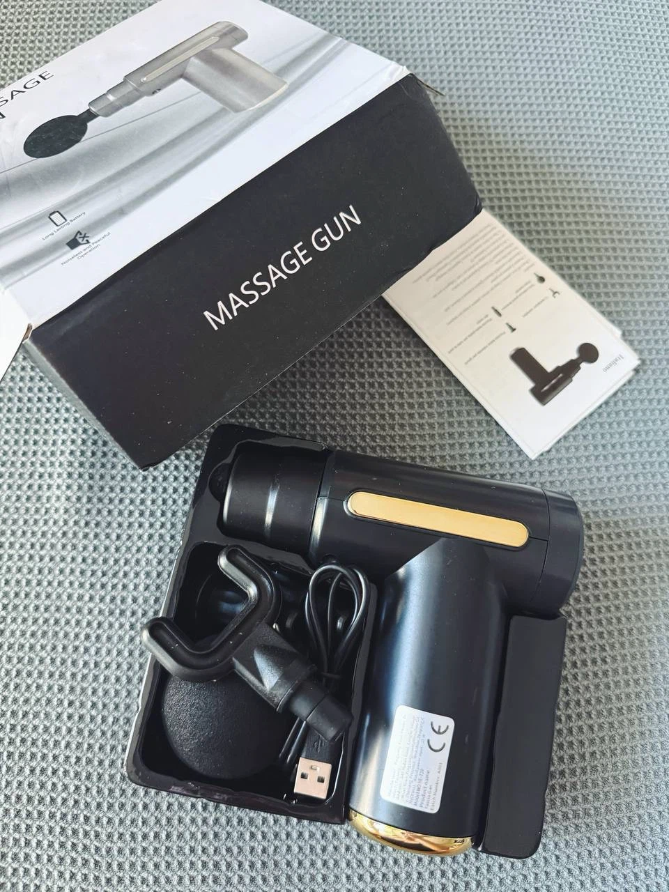 Portable Mini Percussion Massage Gun with 4 Attachments - photo 2