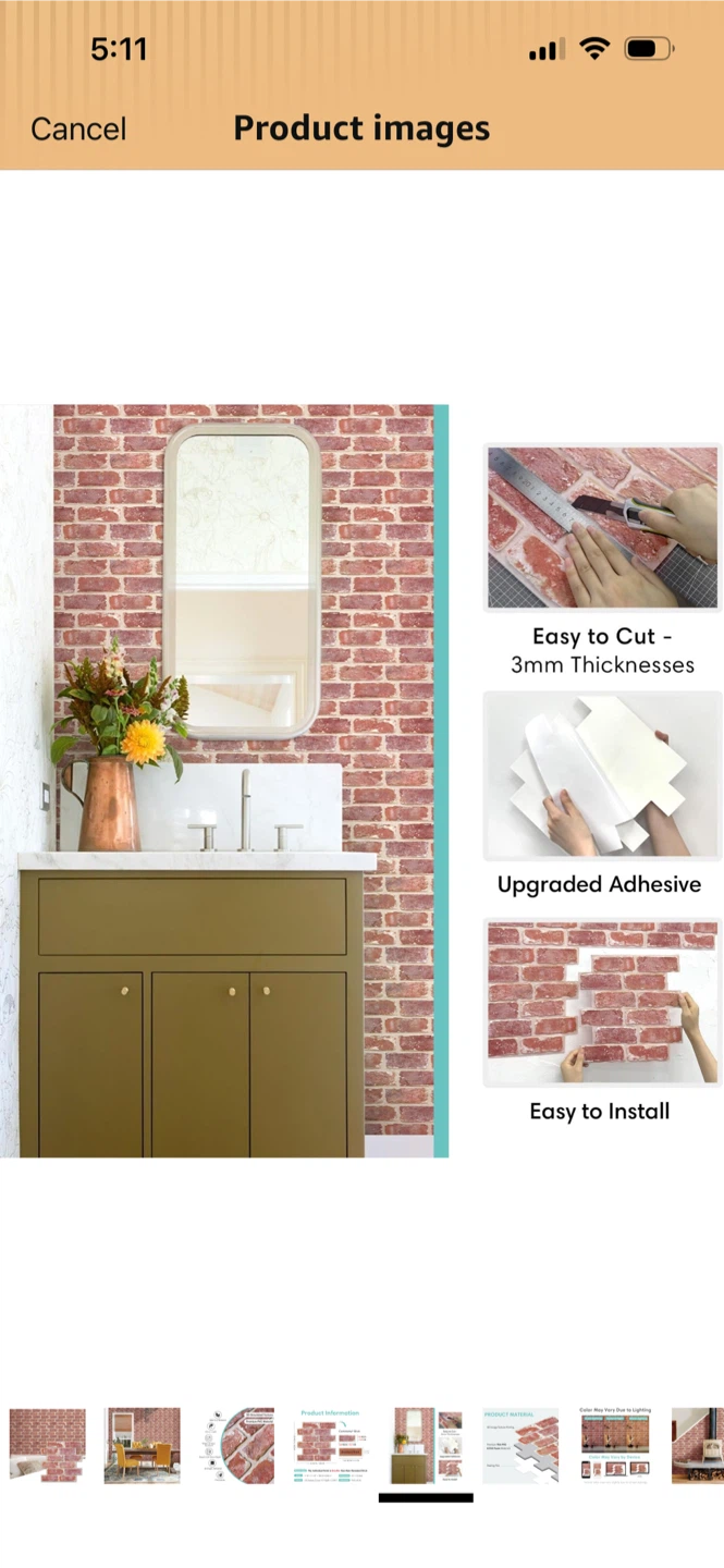 Brand New-20 Sheets Commomydecor 3D Brick Wallpaper - photo 2