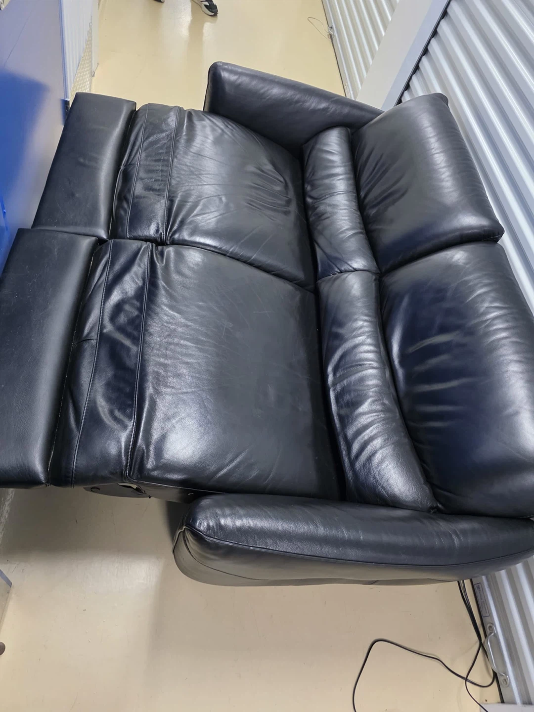 Black Leather Sofa - photo 2