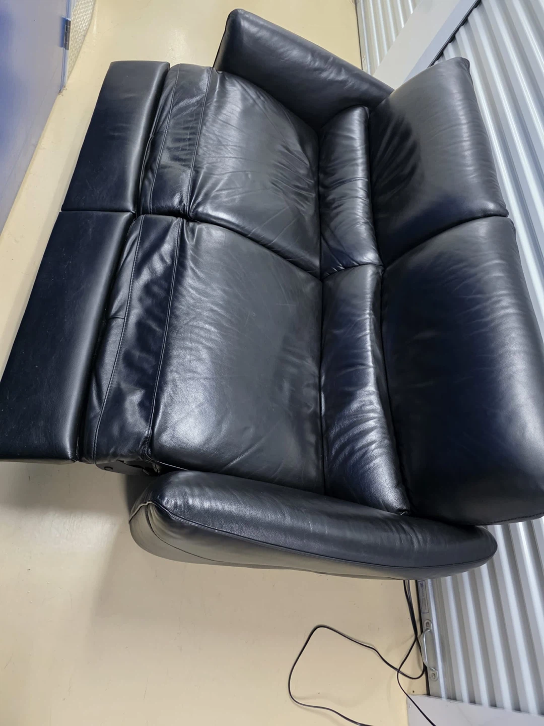 Black Leather Sofa - photo 3