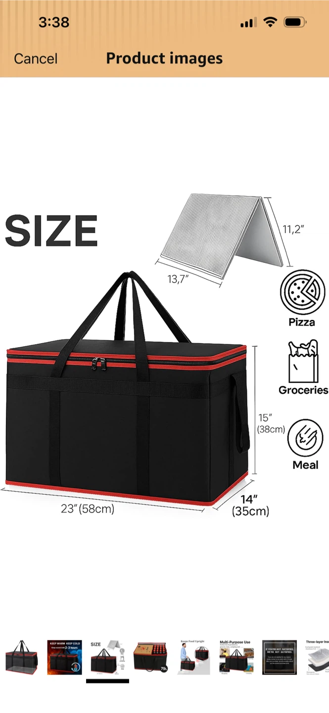 New-Large Insulated Food Delivery Bag!