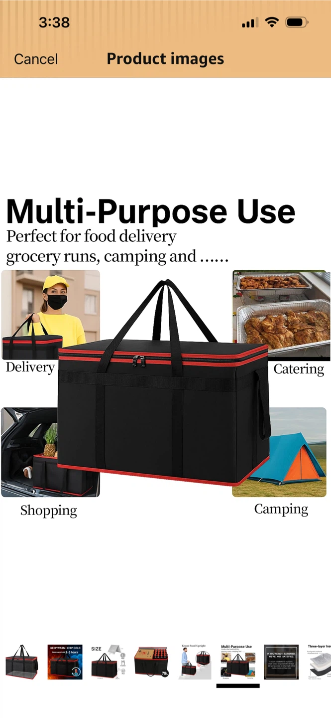 New-Large Insulated Food Delivery Bag! - photo 3