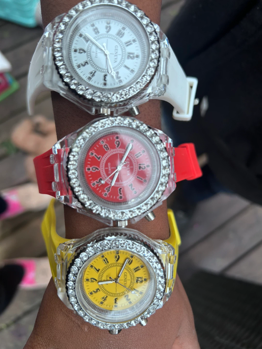 Geneva Quartz Crystal Accent Watches - Set of 3