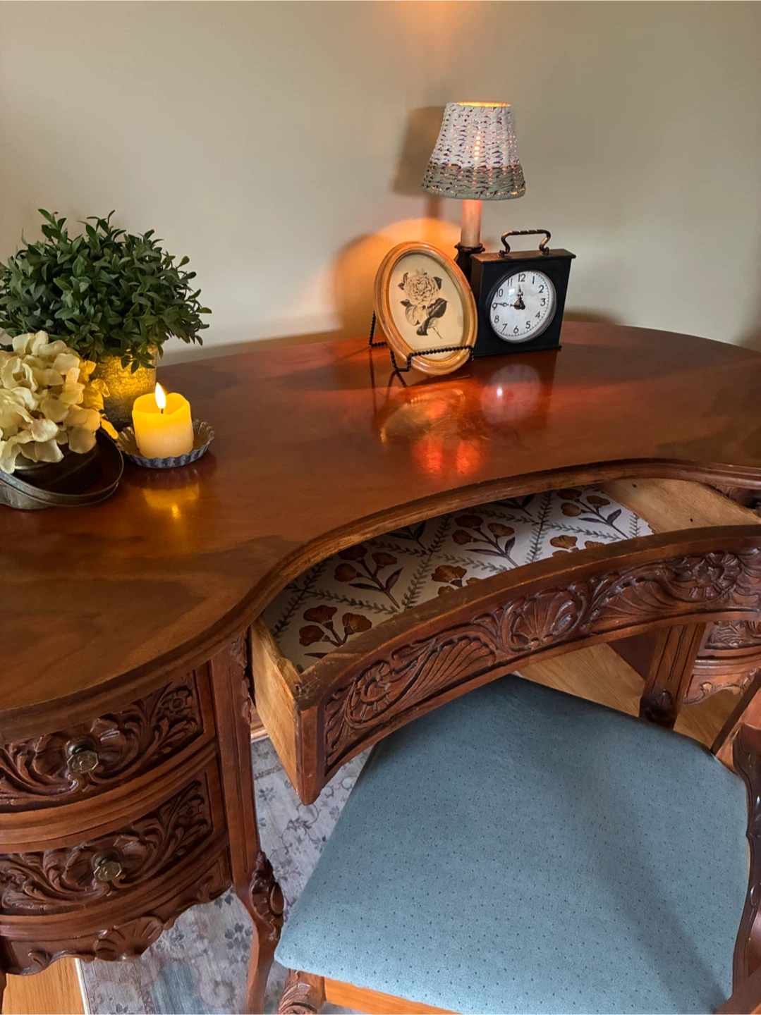 Antique Writing Desk & Chair *Please See Description* - photo 4