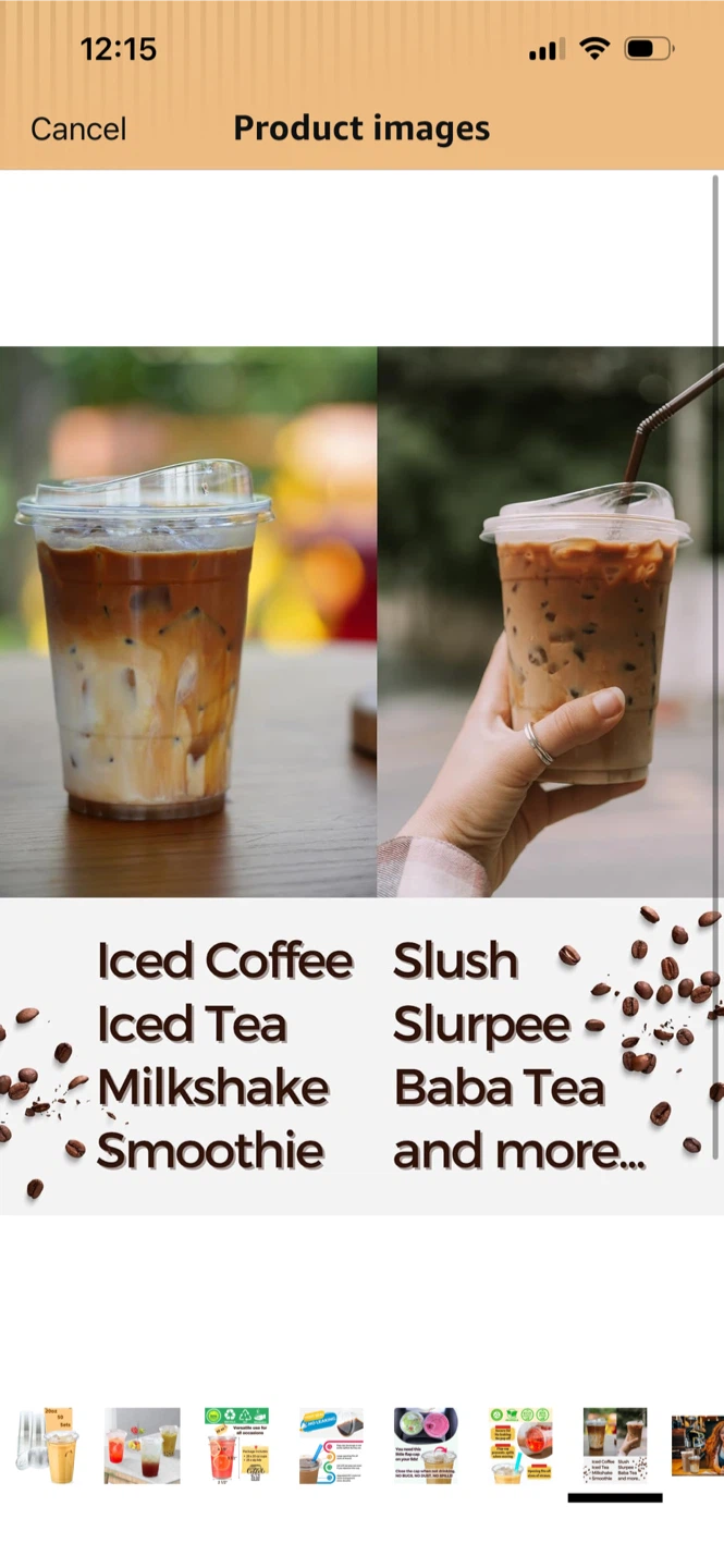 New-20 oz Clear Plastic Cups with Strawless Sip Lids (Set of 50) - photo 4