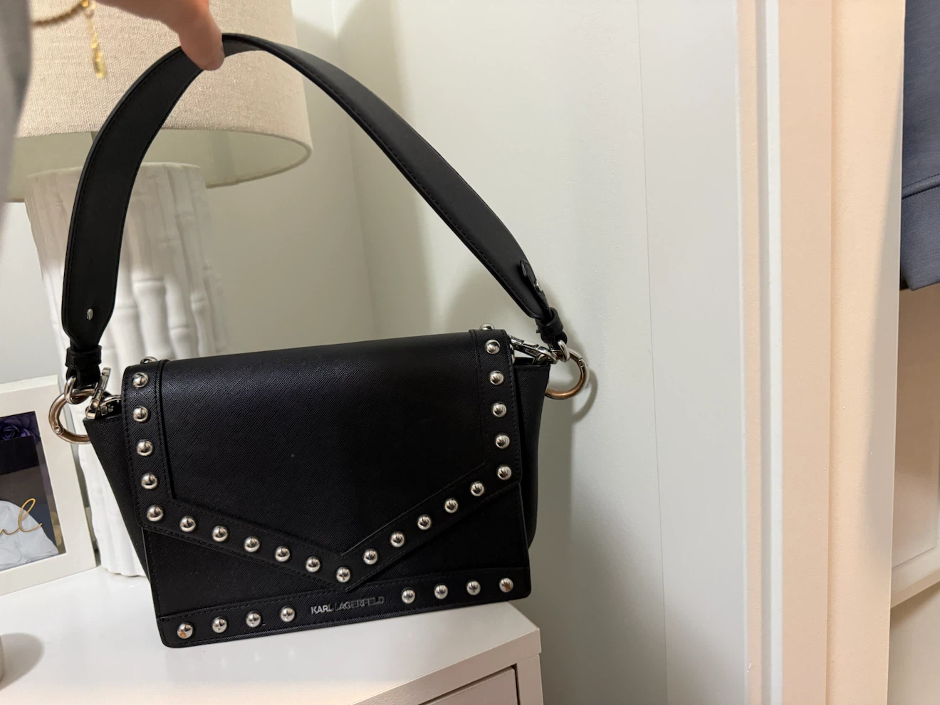 Karl Lagerfeld Black Studded Flap Bag - photo 2