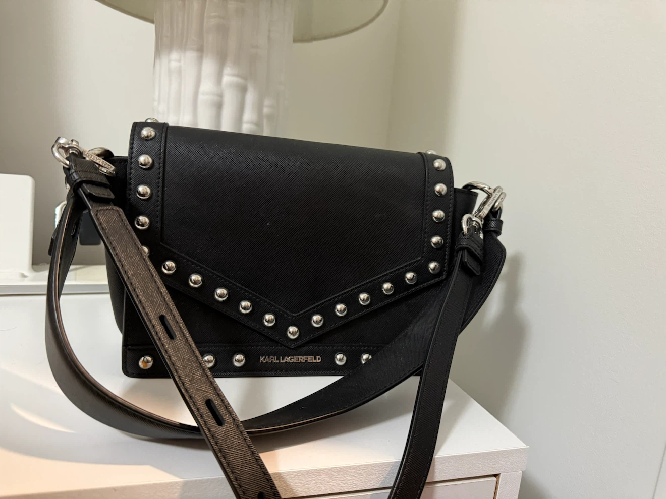 Karl Lagerfeld Black Studded Flap Bag - photo 3
