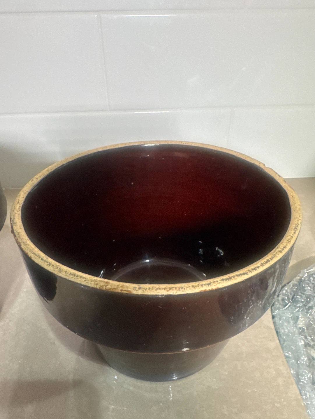 Vintage Brown Stoneware Crock Bowl - photo 5