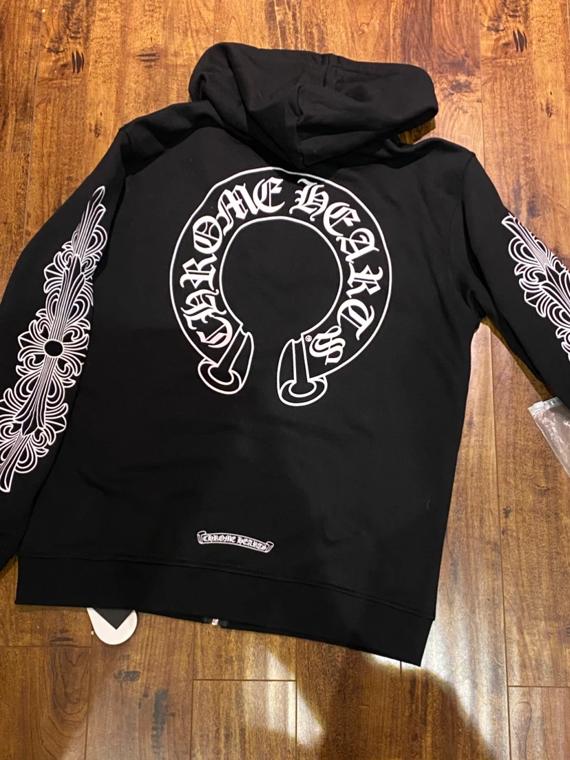 Chrome Hearts Black Horseshoe Zip Hoodie - photo 3