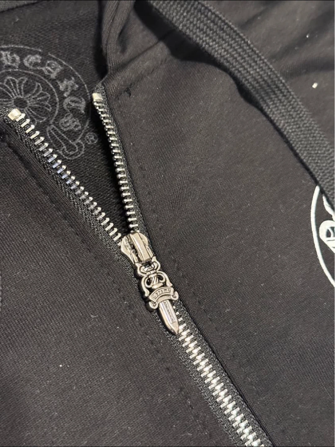 Chrome Hearts Black Horseshoe Zip Hoodie - photo 2