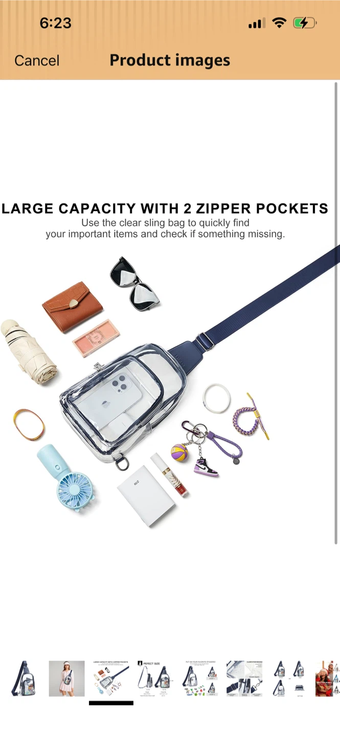 New clear  Stadium Sling Bag with Large Capacity - photo 3