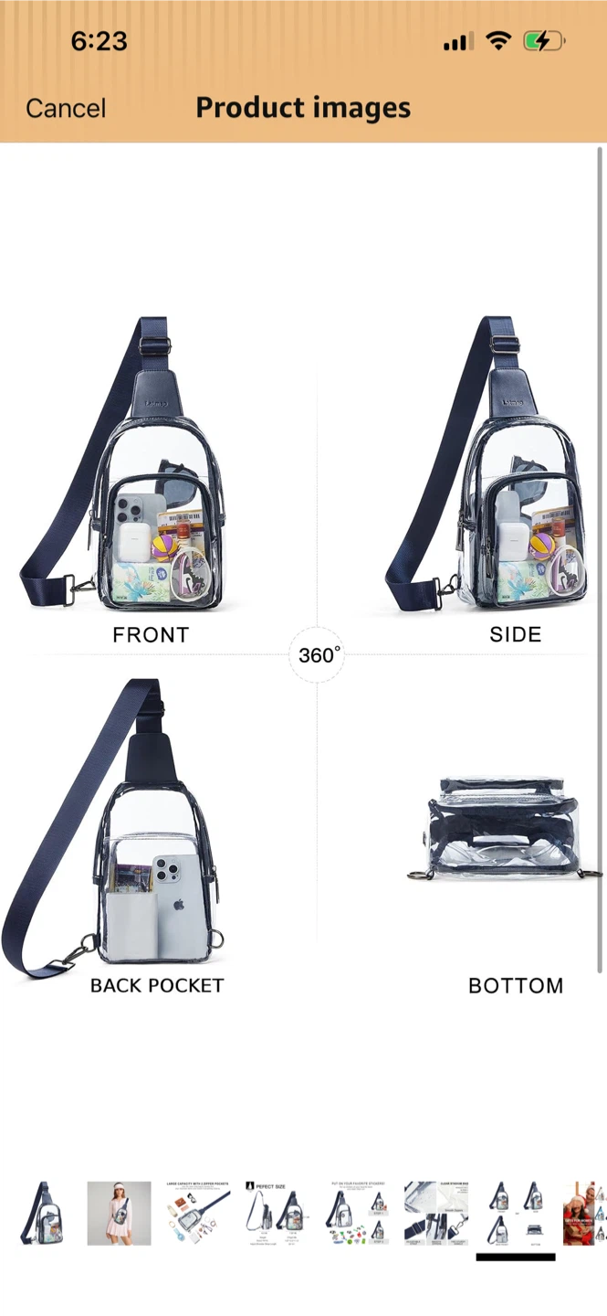 New clear  Stadium Sling Bag with Large Capacity - photo 5