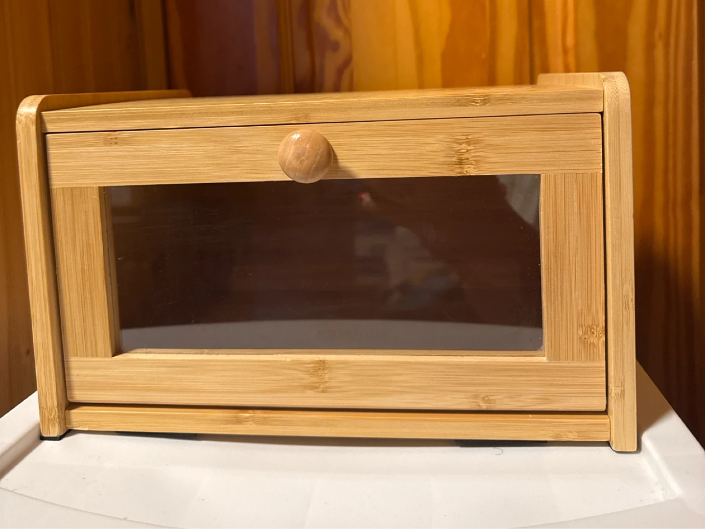 Wooden Bread Box with Clear Window - photo 2