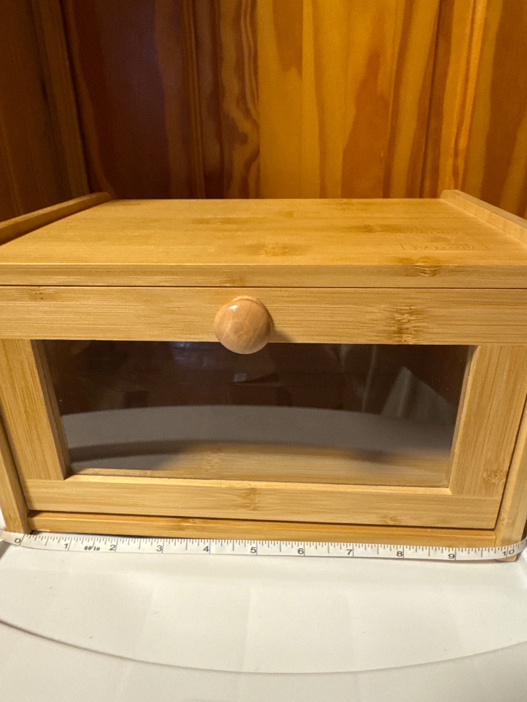 Wooden Bread Box with Clear Window