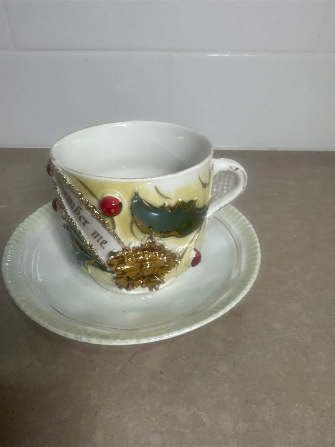 Decorative Teacup and Saucer "Remember Me" - photo 2