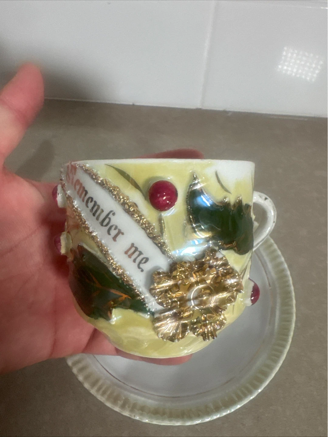Decorative Teacup and Saucer "Remember Me" - photo 3