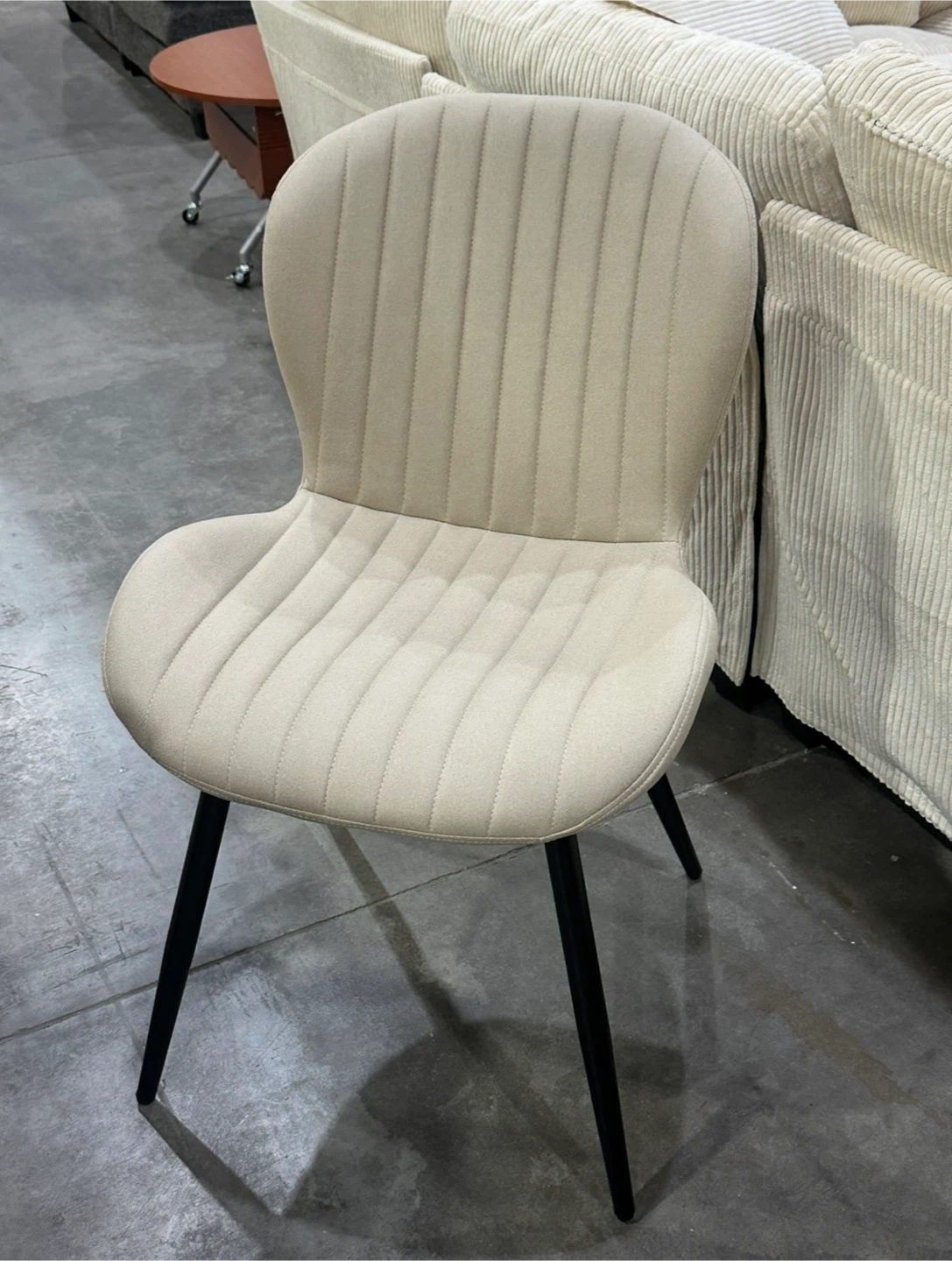 Set of 4 Beige Upholstered Dining Chairs - photo 2