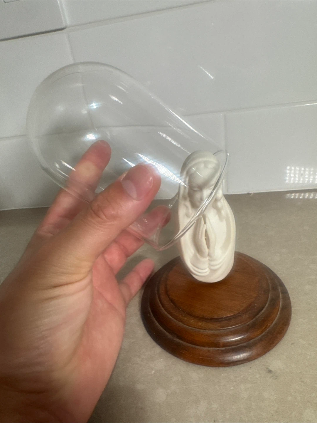 Religious Figurine with Glass Dome Display - photo 4