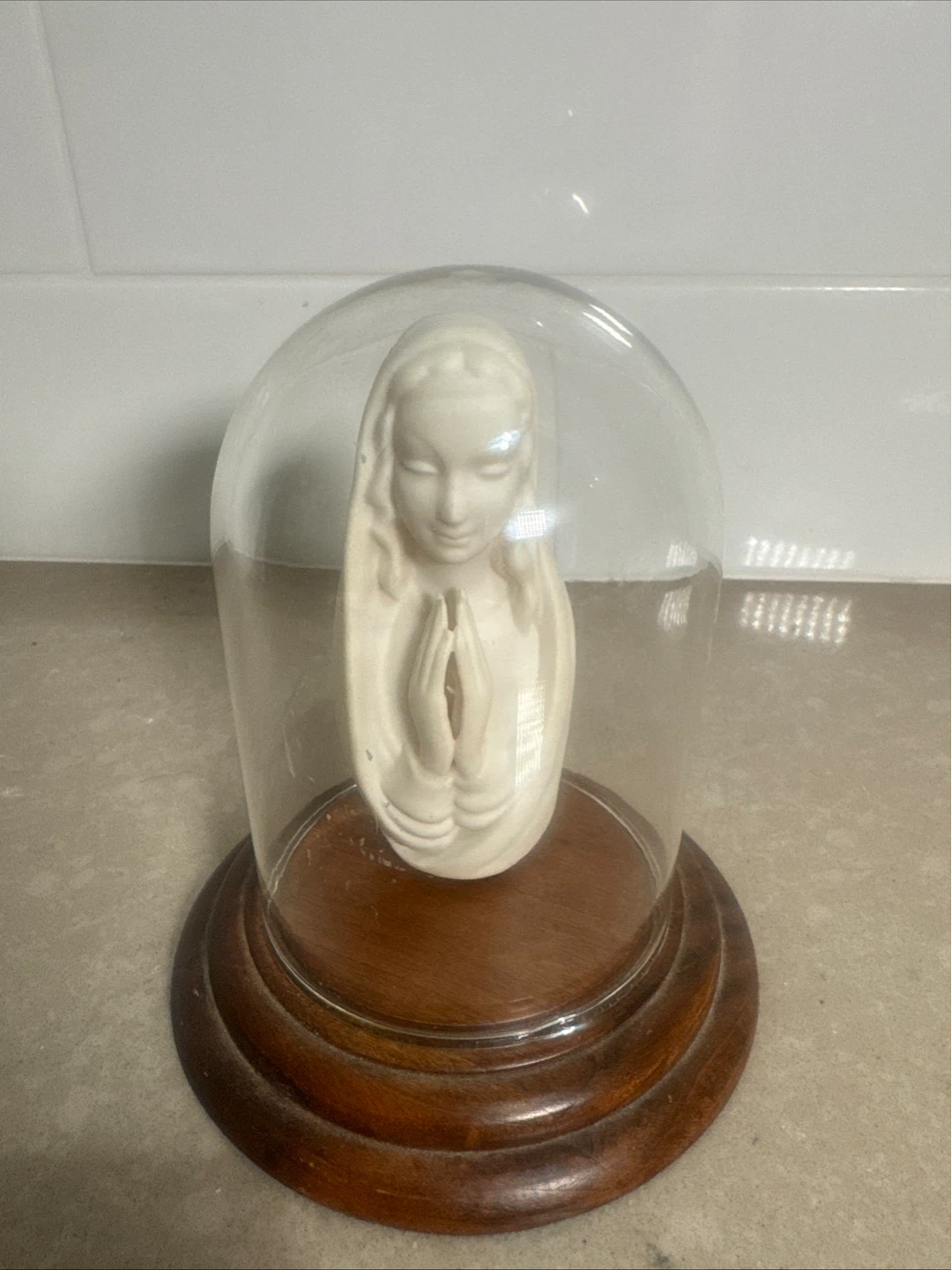 Religious Figurine with Glass Dome Display - photo 3