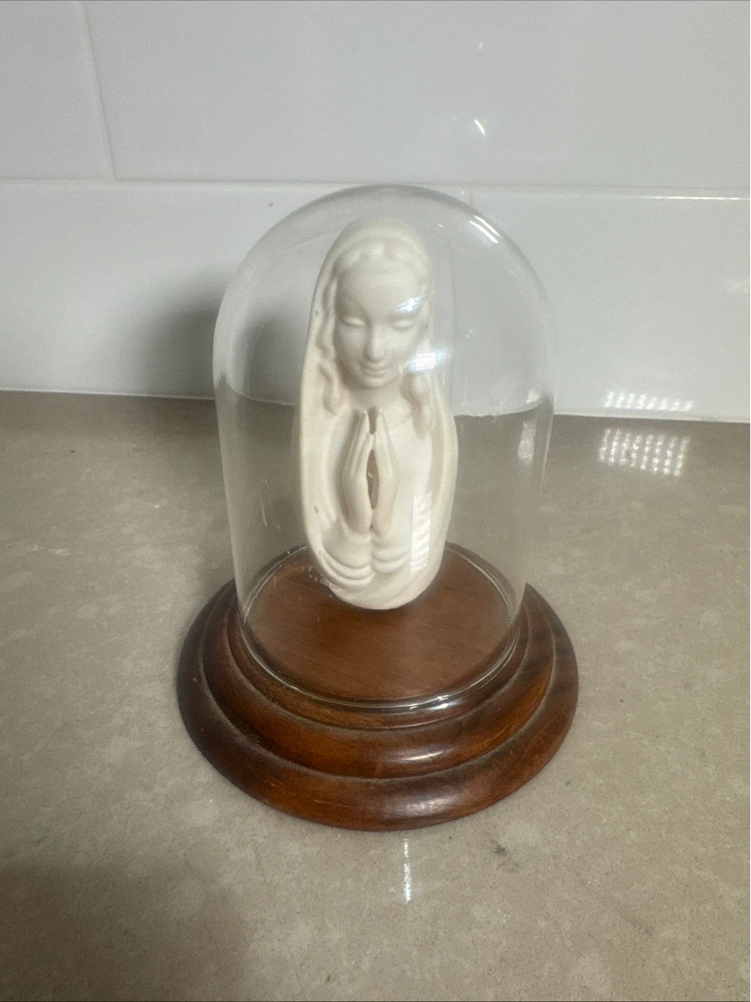 Religious Figurine with Glass Dome Display - photo 2