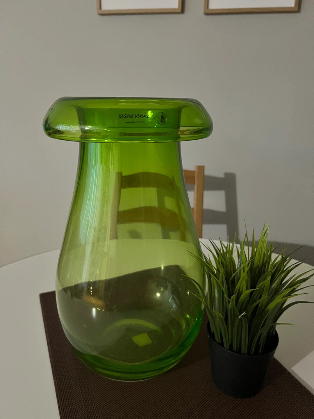 Vintage Accent Green Vase by Maria Vinka (Authentic)