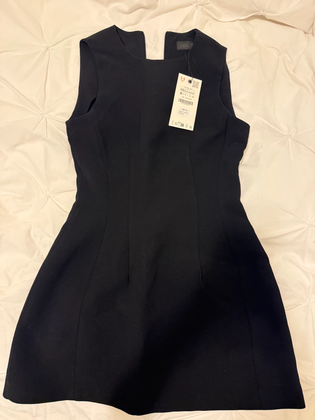 ZARA ZW Collection Black Voluminous Short Dress - Size XS