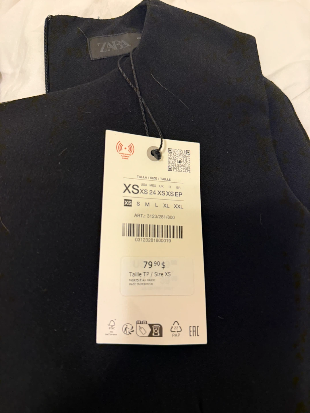 ZARA ZW Collection Black Voluminous Short Dress - Size XS - photo 2
