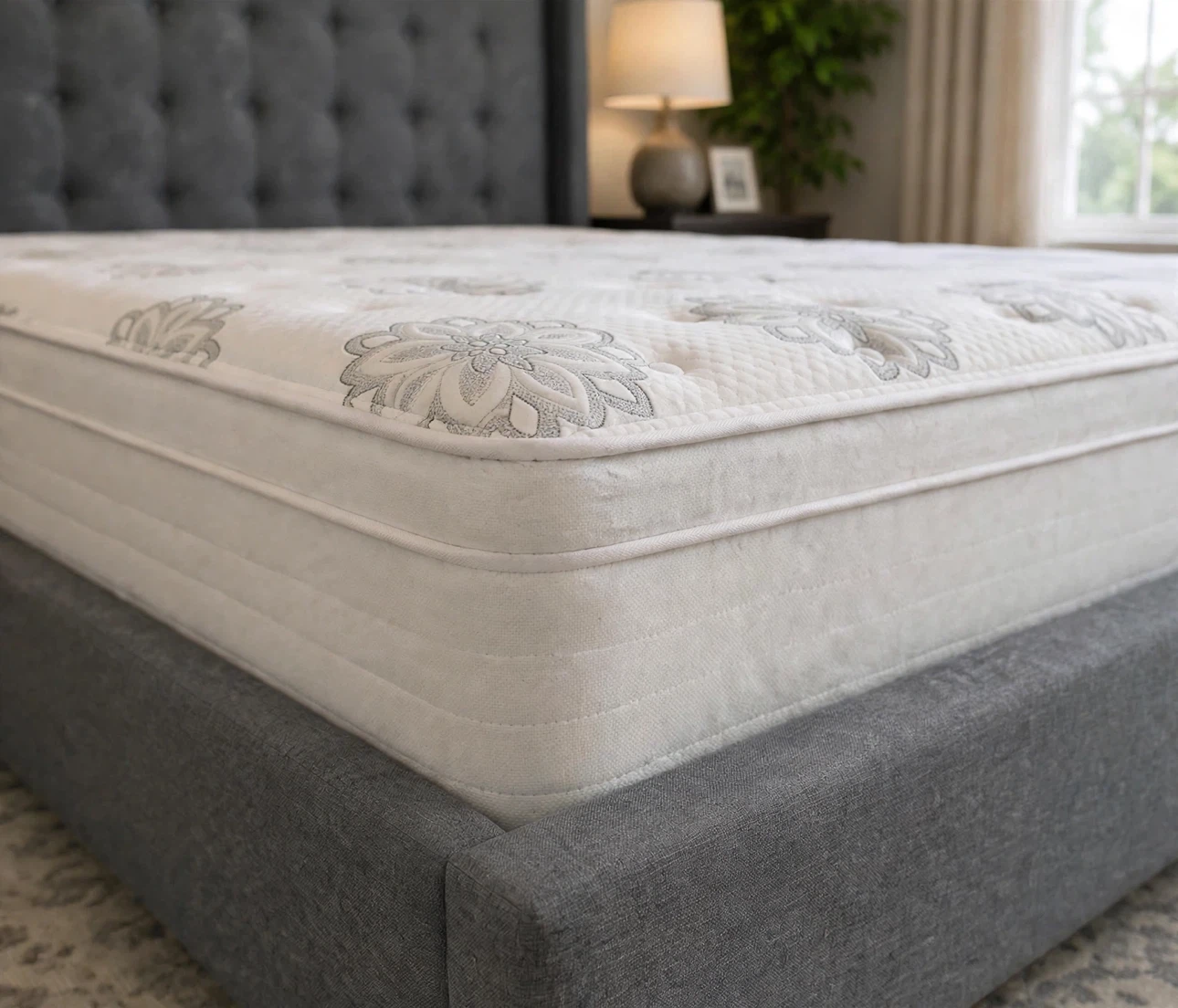 Modern Grey KING SIZE Bed Set – Complete set | Clean mattress - photo 2