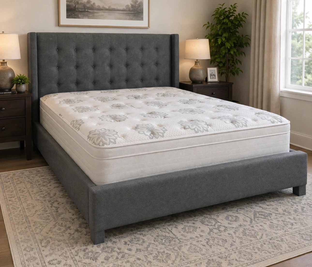 Modern Grey KING SIZE Bed Set – Complete set | Clean mattress - photo 5
