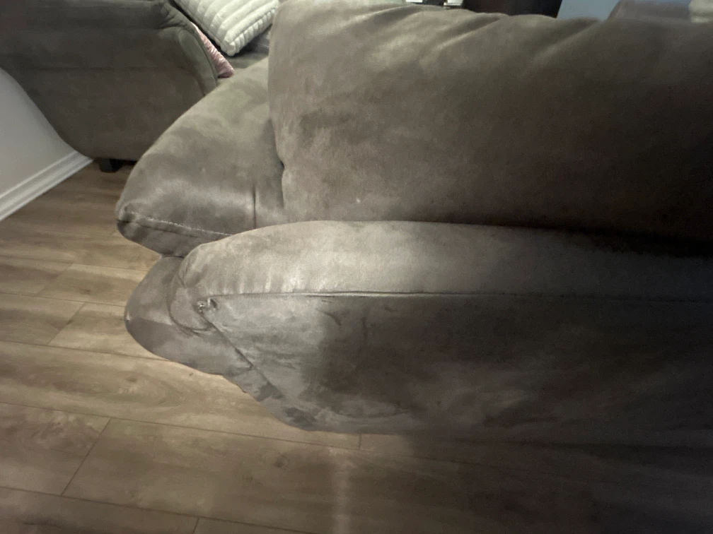 Grey Suede Sofa