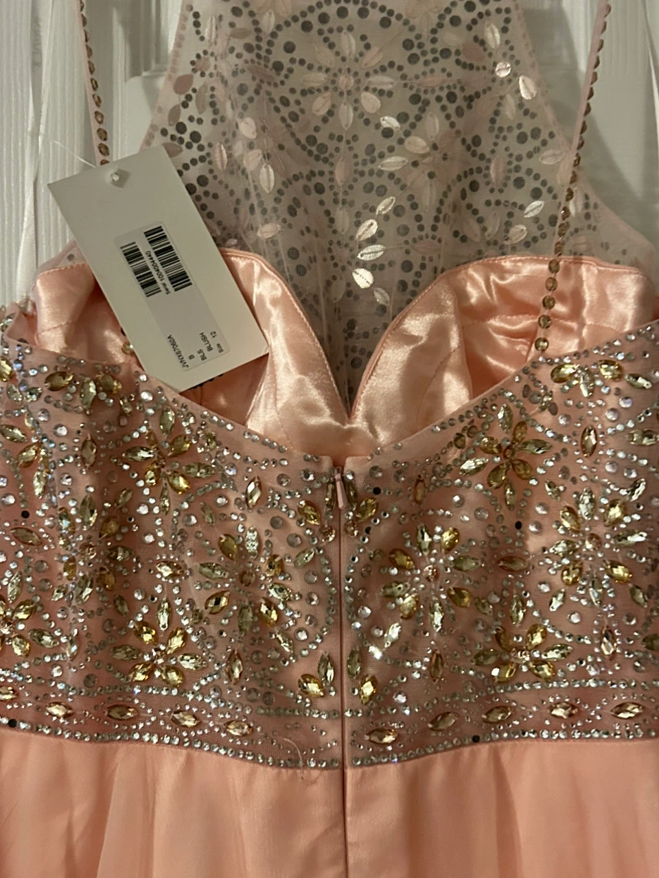 JN BY JVN Peach Beaded Halter Neck Prom Dress - photo 2