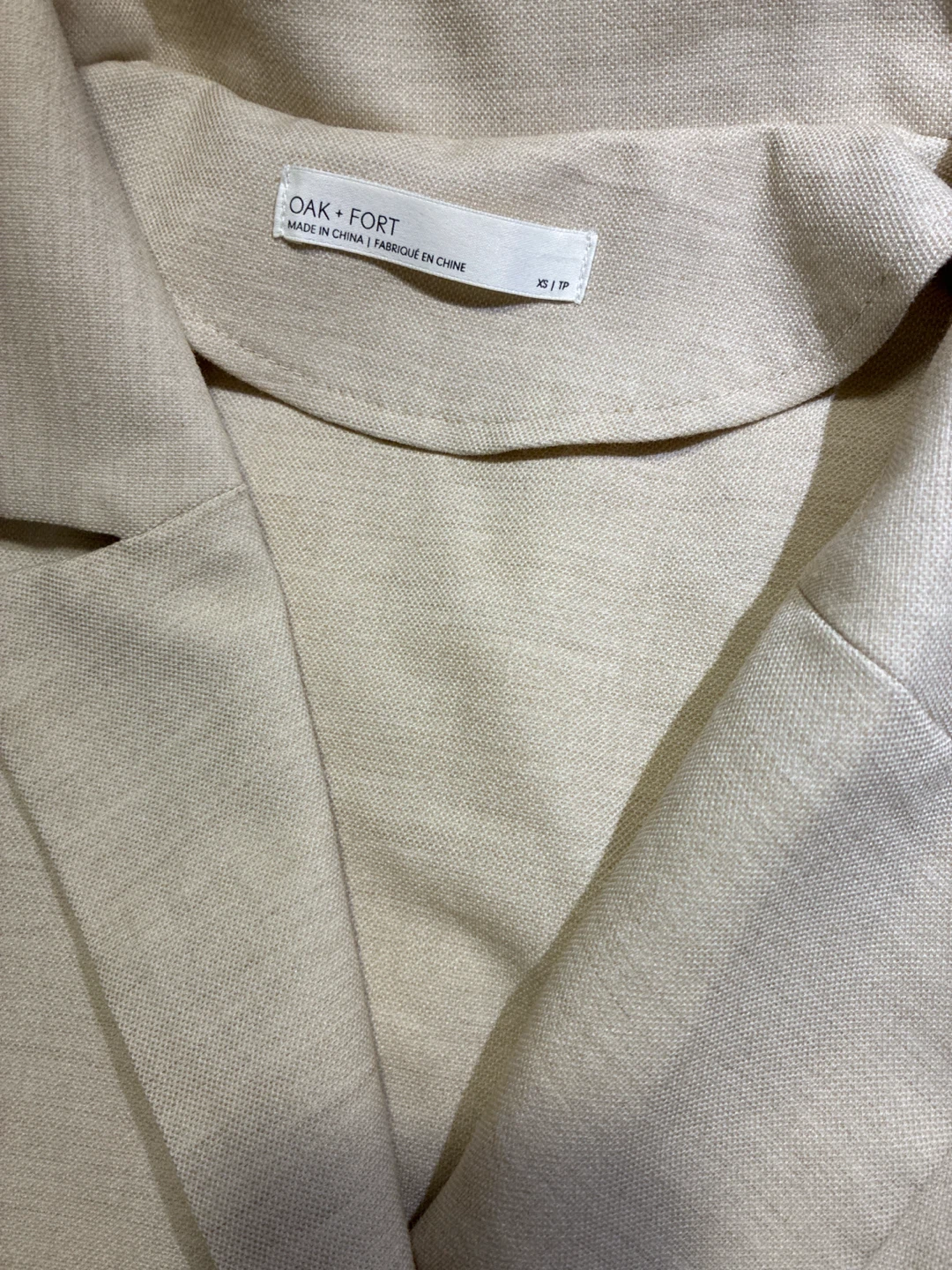 Oak + Fort Beige Double-Breasted Blazer
