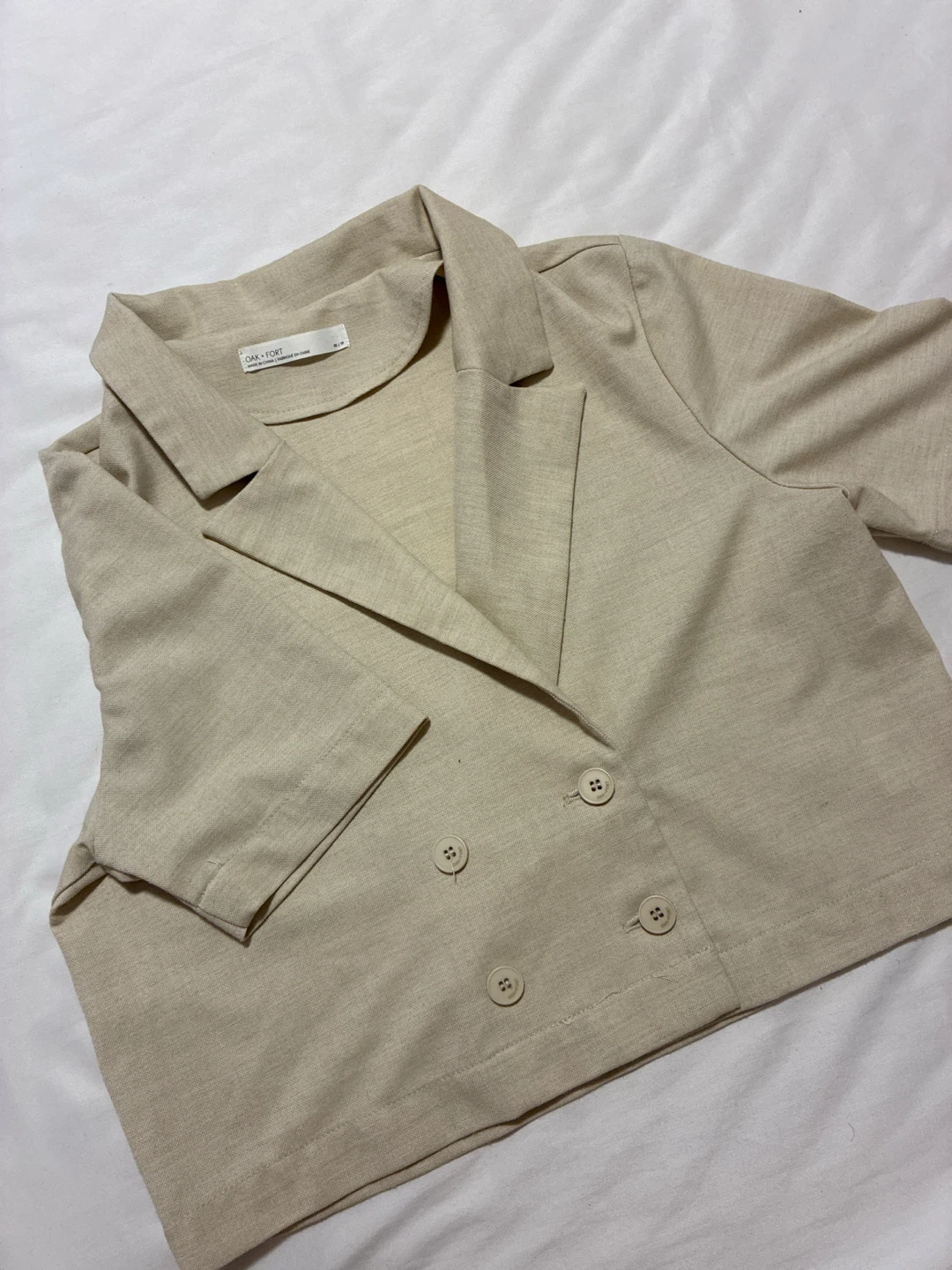 Oak + Fort Beige Double-Breasted Blazer - photo 2