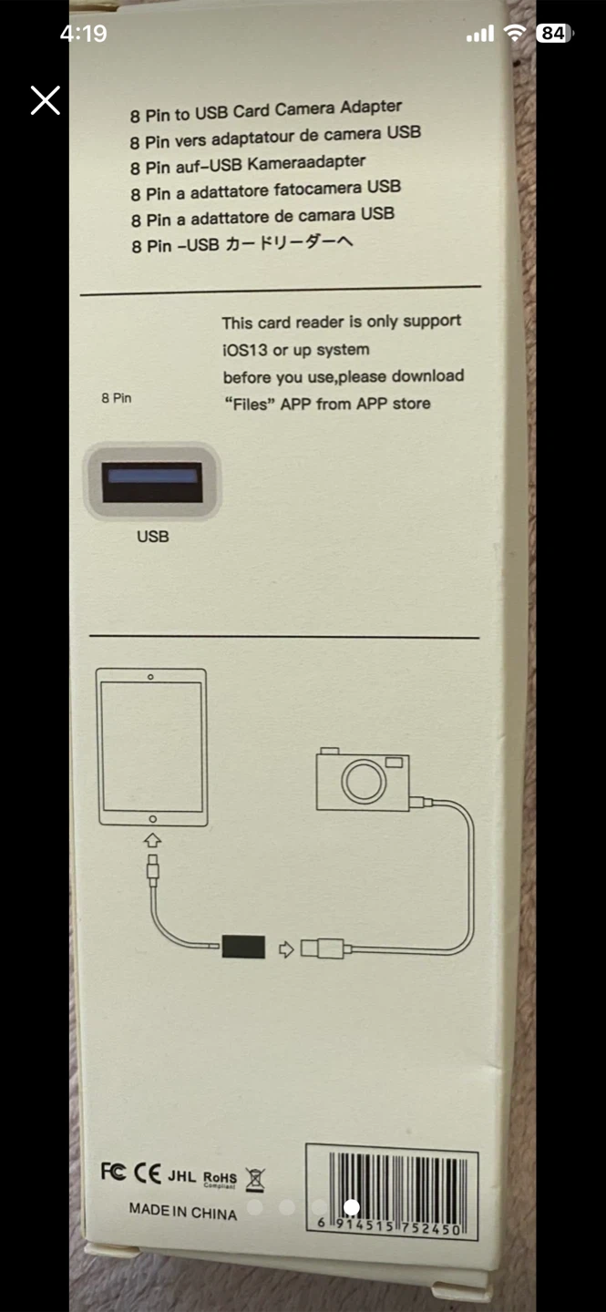 8 Pin to USB Camera Adapter - photo 3