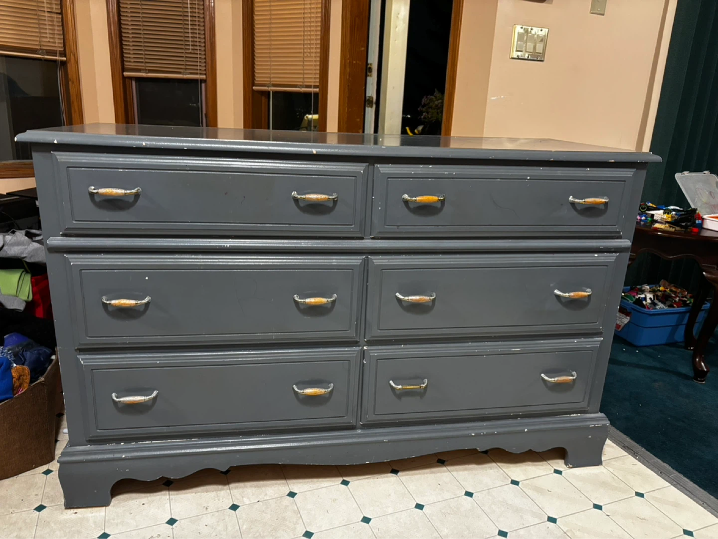 Grey Six Drawer Dresser - photo 3